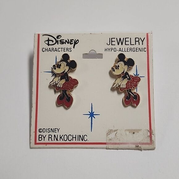 Vintage Disney Characters Minnie Mouse Stud Earrings - Picture 1 of 3